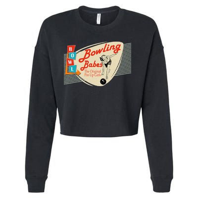 Bowling Babes Vintage Retro Matching Bowling Team Cropped Pullover Crew