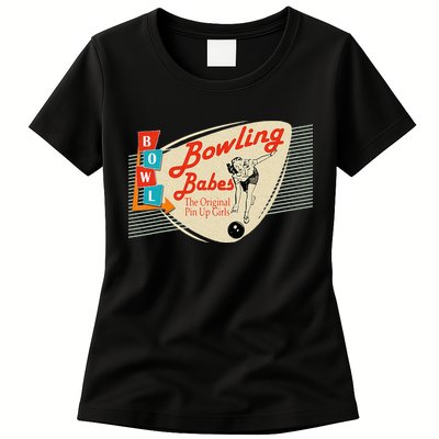 Bowling Babes Vintage Retro Matching Bowling Team Womens T-Shirt