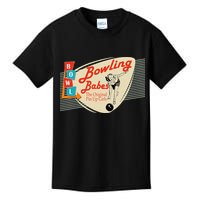 Bowling Babes Vintage Retro Matching Bowling Team Kids T-Shirt