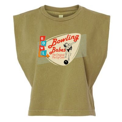 Bowling Babes Vintage Retro Matching Bowling Team Garment-Dyed Women's Muscle Tee