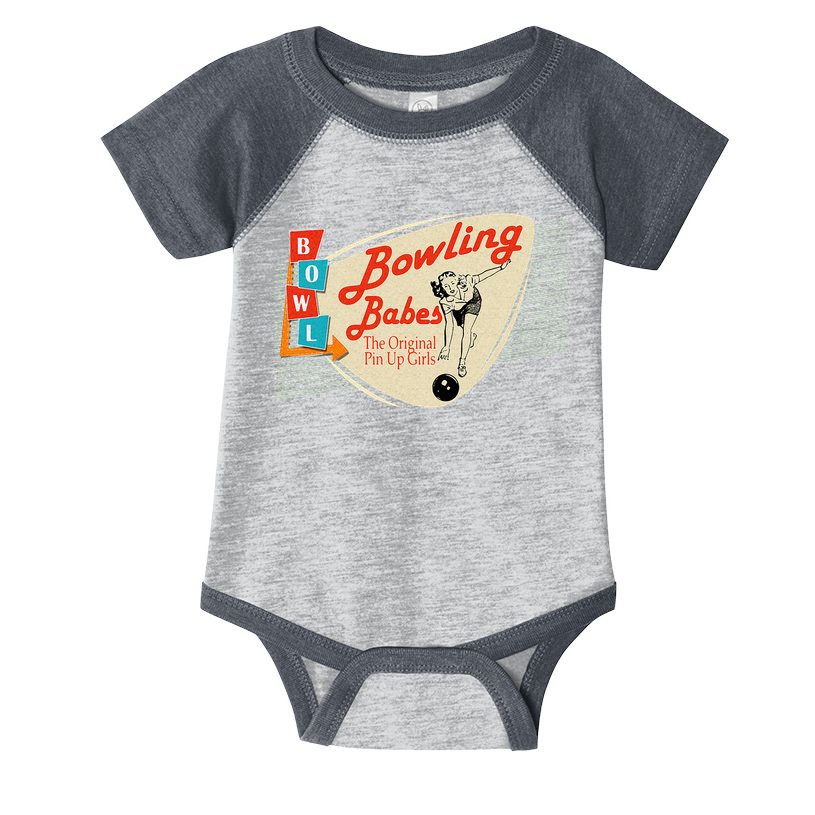 Bowling Babes Vintage Retro Matching Bowling Team Infant Baby Jersey Bodysuit