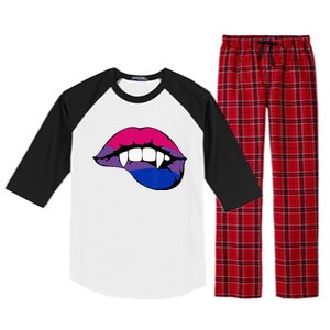 Bisexual Bi Vampire Lips Fangs Costume Easy Halloween Gifts Raglan Sleeve Pajama Set