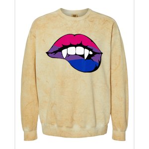 Bisexual Bi Vampire Lips Fangs Costume Easy Halloween Gifts Colorblast Crewneck Sweatshirt