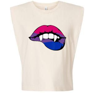 Bisexual Bi Vampire Lips Fangs Costume Easy Halloween Gifts Garment-Dyed Women's Muscle Tee