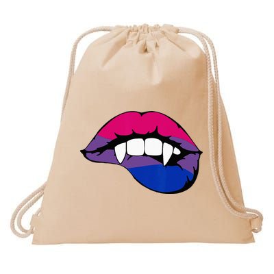 Bisexual Bi Vampire Lips Fangs Costume Easy Halloween Gifts Drawstring Bag