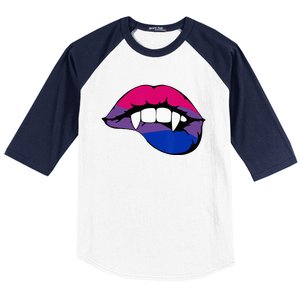 Bisexual Bi Vampire Lips Fangs Costume Easy Halloween Gifts Baseball Sleeve Shirt