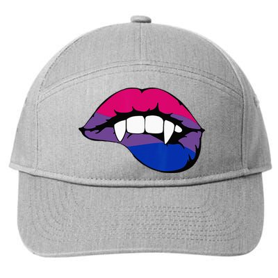 Bisexual Bi Vampire Lips Fangs Costume Easy Halloween Gifts 7-Panel Snapback Hat
