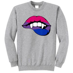 Bisexual Bi Vampire Lips Fangs Costume Easy Halloween Gifts Tall Sweatshirt