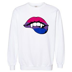 Bisexual Bi Vampire Lips Fangs Costume Easy Halloween Gifts Garment-Dyed Sweatshirt