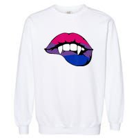 Bisexual Bi Vampire Lips Fangs Costume Easy Halloween Gifts Garment-Dyed Sweatshirt