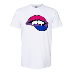 Bisexual Bi Vampire Lips Fangs Costume Easy Halloween Gifts Softstyle CVC T-Shirt