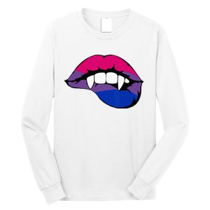 Bisexual Bi Vampire Lips Fangs Costume Easy Halloween Gifts Long Sleeve Shirt