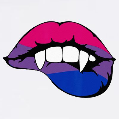 Bisexual Bi Vampire Lips Fangs Costume Easy Halloween Gifts T-Shirt