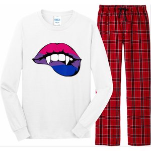 Bisexual Bi Vampire Lips Fangs Costume Easy Halloween Gifts Long Sleeve Pajama Set