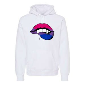 Bisexual Bi Vampire Lips Fangs Costume Easy Halloween Gifts Premium Hoodie