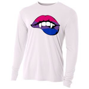 Bisexual Bi Vampire Lips Fangs Costume Easy Halloween Gifts Cooling Performance Long Sleeve Crew