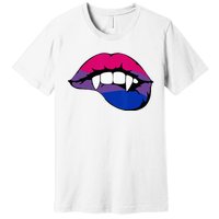 Bisexual Bi Vampire Lips Fangs Costume Easy Halloween Gifts Premium T-Shirt