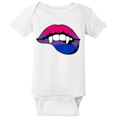 Bisexual Bi Vampire Lips Fangs Costume Easy Halloween Gifts Baby Bodysuit