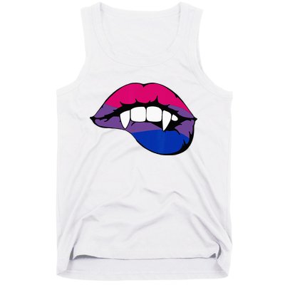 Bisexual Bi Vampire Lips Fangs Costume Easy Halloween Gifts Tank Top