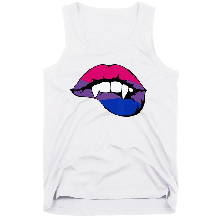 Bisexual Bi Vampire Lips Fangs Costume Easy Halloween Gifts Tank Top