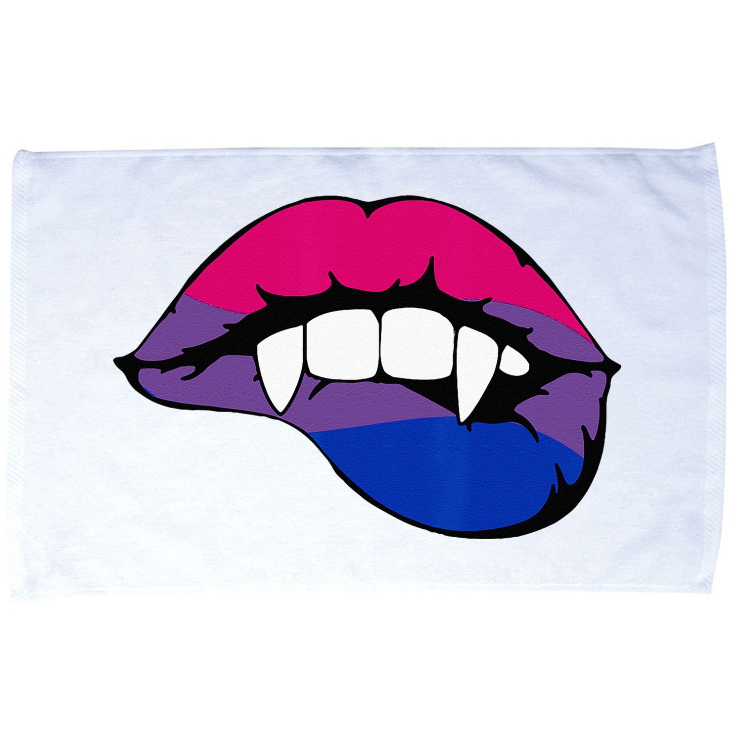 Bisexual Bi Vampire Lips Fangs Costume Easy Halloween Gifts Microfiber Hand Towel