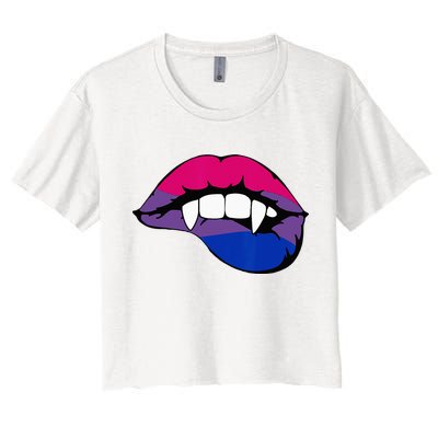 Bisexual Bi Vampire Lips Fangs Costume Easy Halloween Gifts Crop Top