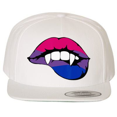 Bisexual Bi Vampire Lips Fangs Costume Easy Halloween Gifts Wool Snapback Cap