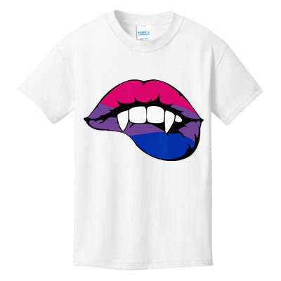 Bisexual Bi Vampire Lips Fangs Costume Easy Halloween Gifts Kids T-Shirt
