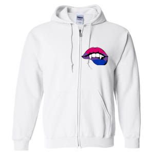 Bisexual Bi Vampire Lips Fangs Costume Easy Halloween Gifts Full Zip Hoodie