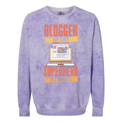 Blog Blogging Vlogging Content Creator Vlogger Blogger Colorblast Crewneck Sweatshirt