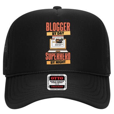 Blog Blogging Vlogging Content Creator Vlogger Blogger High Crown Mesh Back Trucker Hat