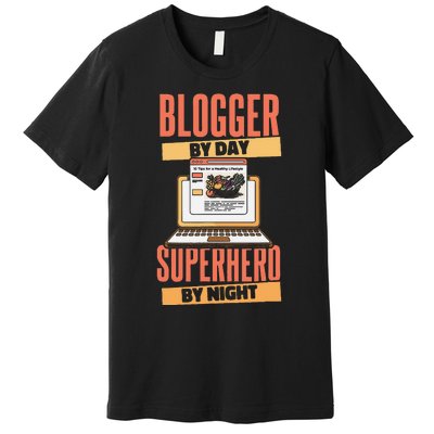 Blog Blogging Vlogging Content Creator Vlogger Blogger Premium T-Shirt