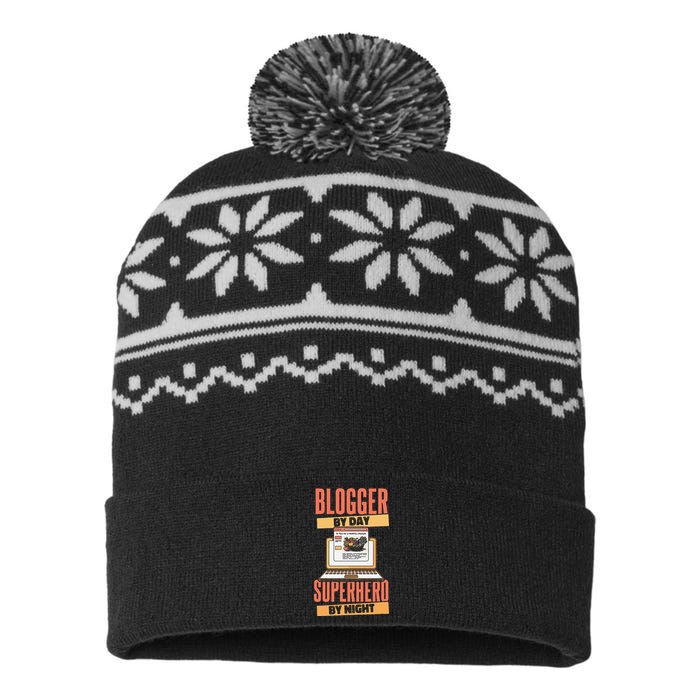 Blog Blogging Vlogging Content Creator Vlogger Blogger USA-Made Snowflake Beanie