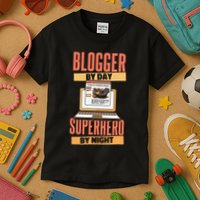 Blog Blogging Vlogging Content Creator Vlogger Blogger Kids T-Shirt