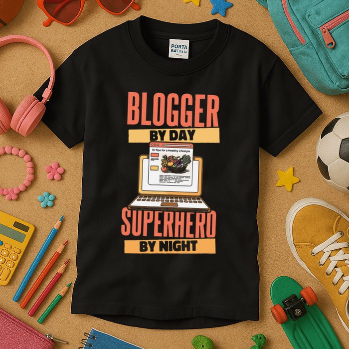 Blog Blogging Vlogging Content Creator Vlogger Blogger Kids T-Shirt