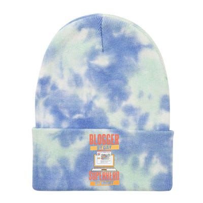 Blog Blogging Vlogging Content Creator Vlogger Blogger Tie Dye 12in Knit Beanie