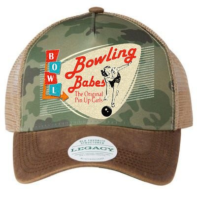 Bowling Babes Vintage Retro Matching Bowling Team Legacy Tie Dye Trucker Hat