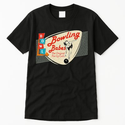 Bowling Babes Vintage Retro Matching Bowling Team Tall T-Shirt