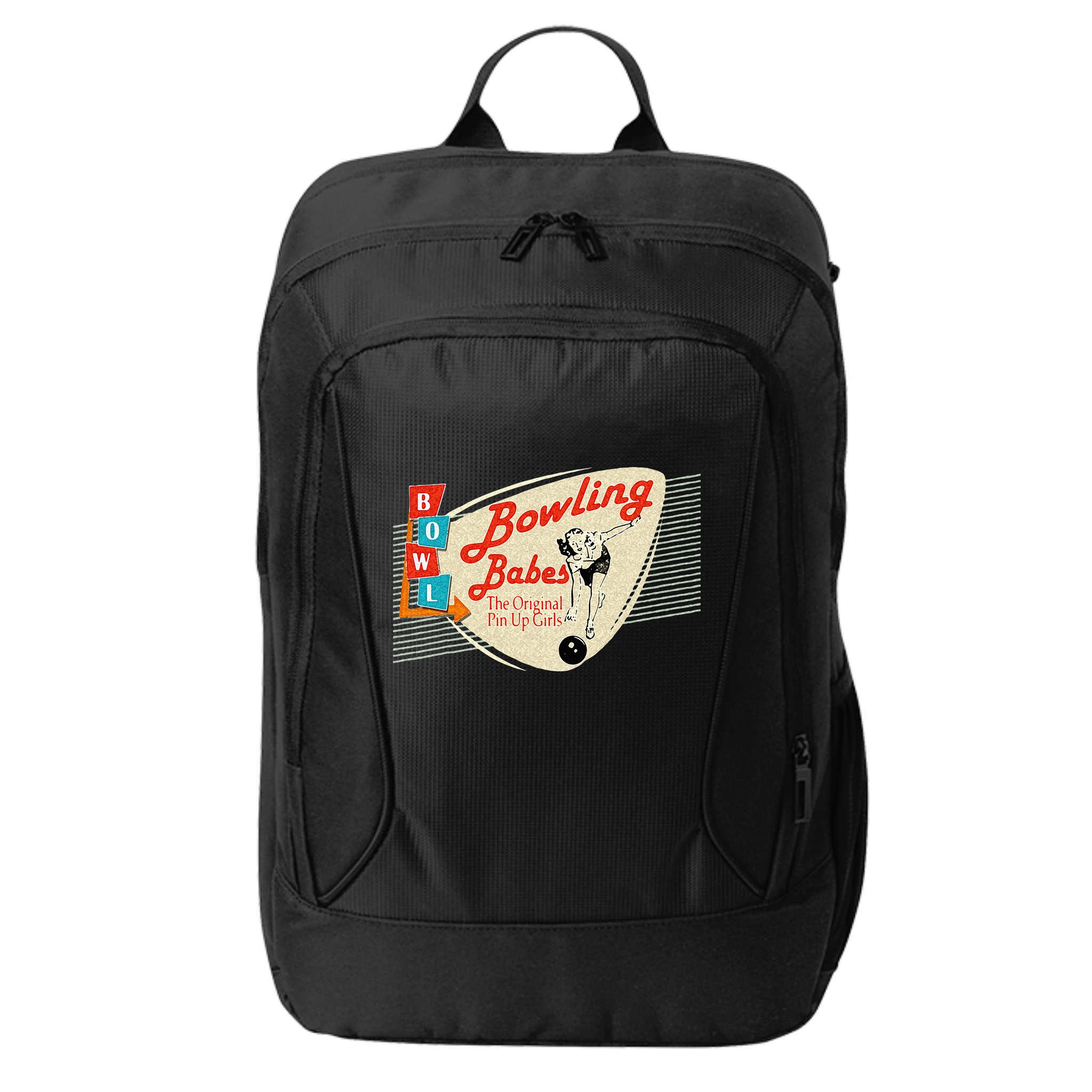 Bowling Babes Vintage Retro Matching Bowling Team City Backpack