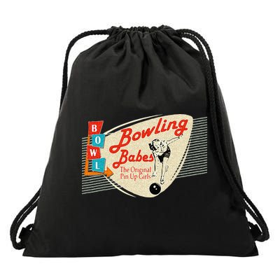 Bowling Babes Vintage Retro Matching Bowling Team Drawstring Bag