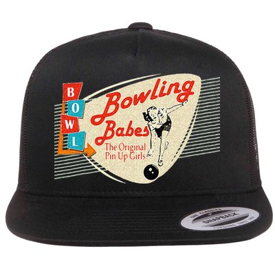 Bowling Babes Vintage Retro Matching Bowling Team Flatbill Hat