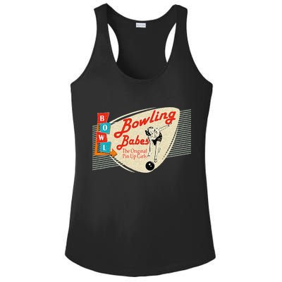 Bowling Babes Vintage Retro Matching Bowling Team Ladies PosiCharge Competitor Racerback Tank