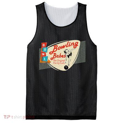 Bowling Babes Vintage Retro Matching Bowling Team Mesh Reversible Basketball Jersey Tank