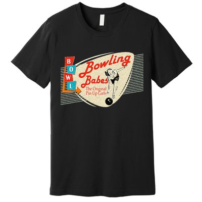 Bowling Babes Vintage Retro Matching Bowling Team Premium T-Shirt