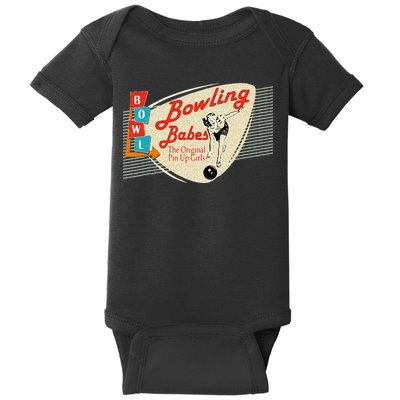 Bowling Babes Vintage Retro Matching Bowling Team Baby Bodysuit