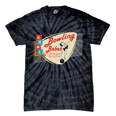 Bowling Babes Vintage Retro Matching Bowling Team Tie-Dye T-Shirt
