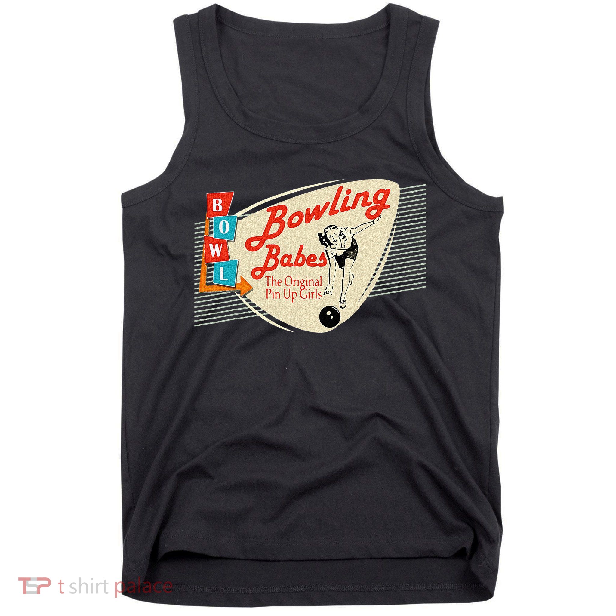Bowling Babes Vintage Retro Matching Bowling Team Tank Top