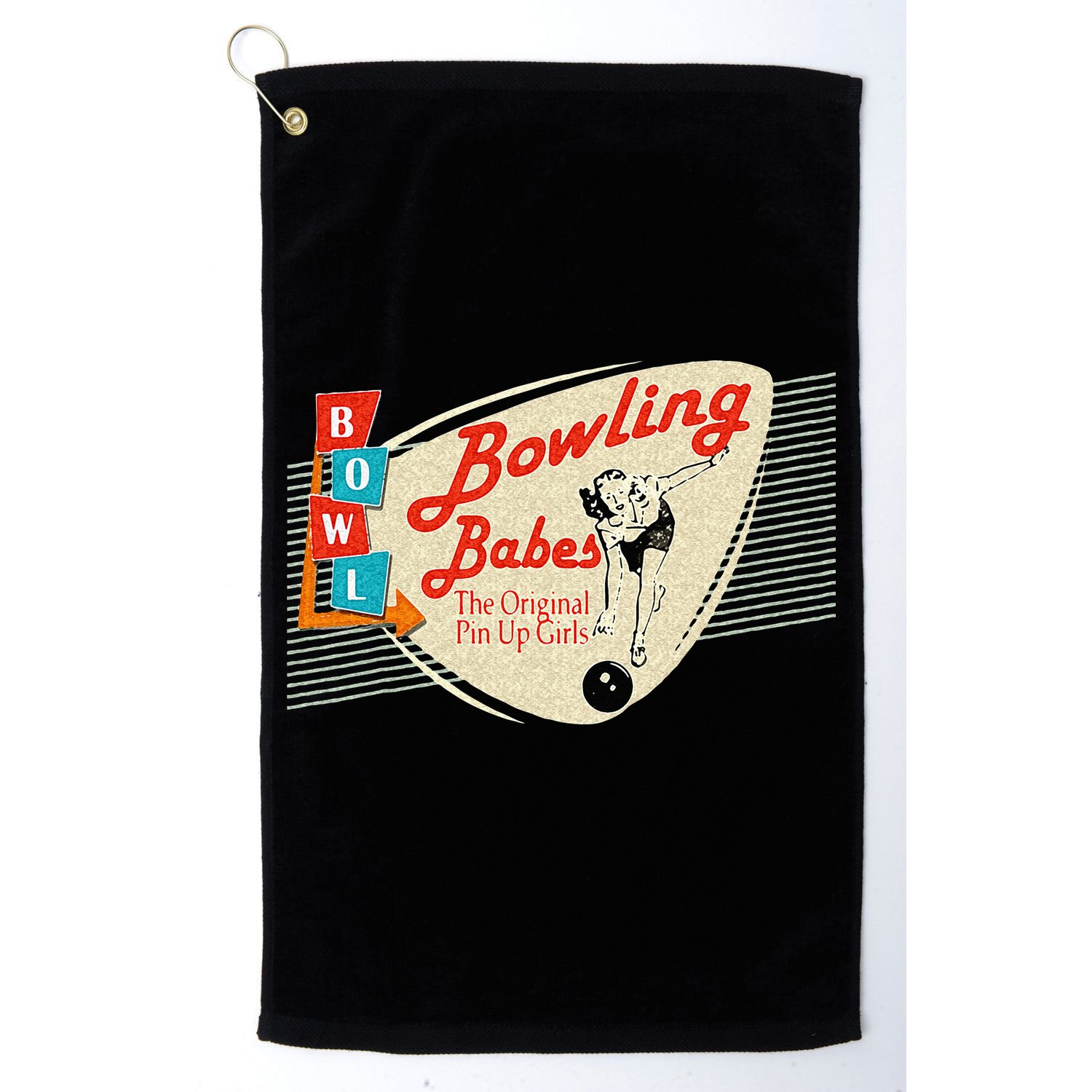 Bowling Babes Vintage Retro Matching Bowling Team Golf Towel