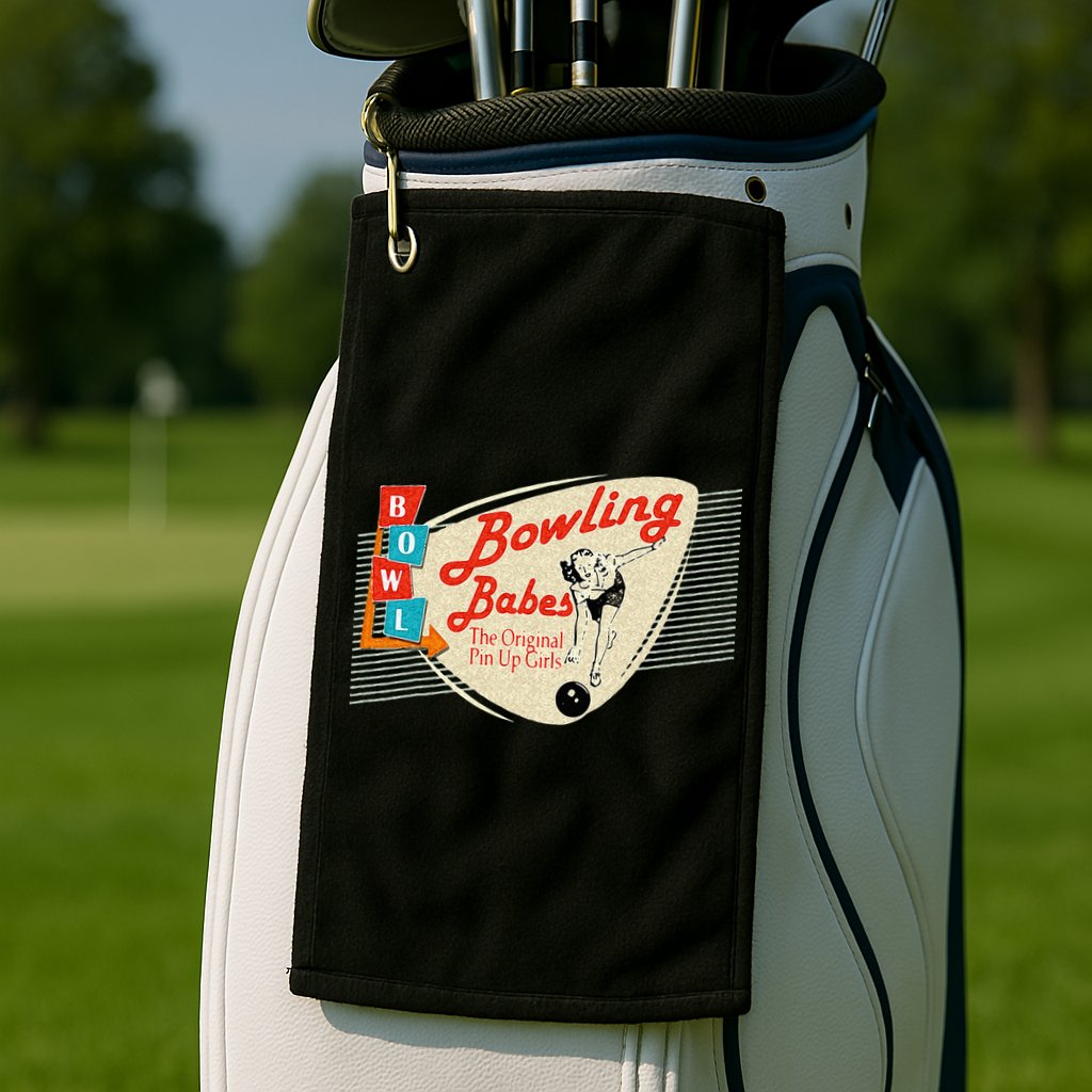 Bowling Babes Vintage Retro Matching Bowling Team Golf Towel