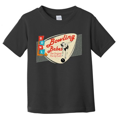 Bowling Babes Vintage Retro Matching Bowling Team Toddler T-Shirt